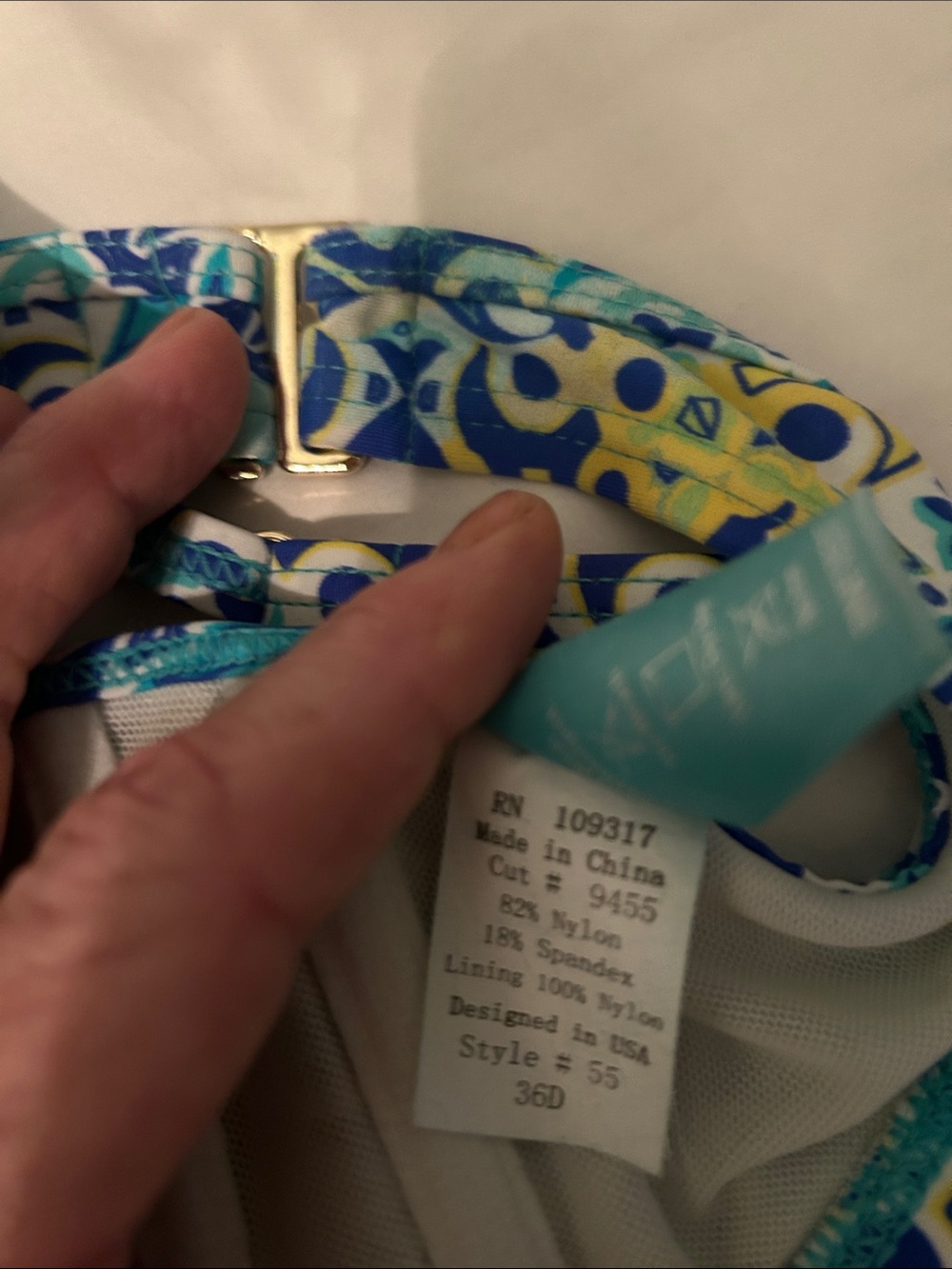 Blue Patterned Underwire Bikini Set - Picture 4 of 4